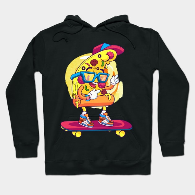 Happy Pizza Hoodie by SparkleArt